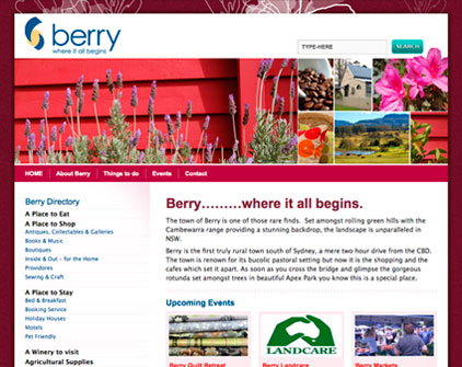 The Berry Chamber of Commerce Web design and printed fold out brochure