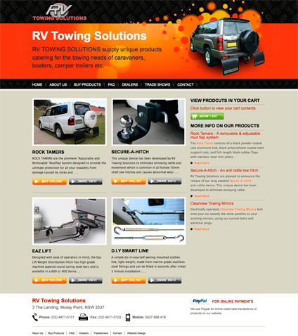 RV Towning Solutions website